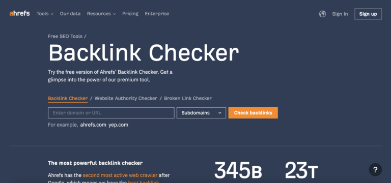 Ahrefs Backlink Checker