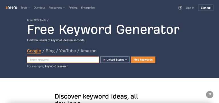 Ahrefs Keywoord Generator