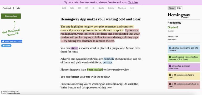 Hemingway Editor